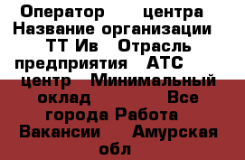 Оператор Call-центра › Название организации ­ ТТ-Ив › Отрасль предприятия ­ АТС, call-центр › Минимальный оклад ­ 20 000 - Все города Работа » Вакансии   . Амурская обл.